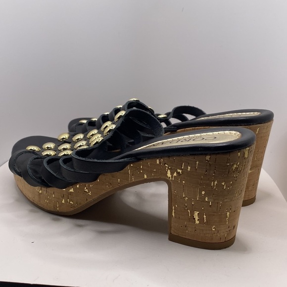 Cordani Keqne Italian Leather Caged Platform Cork Sandals - Picture 7 of 16